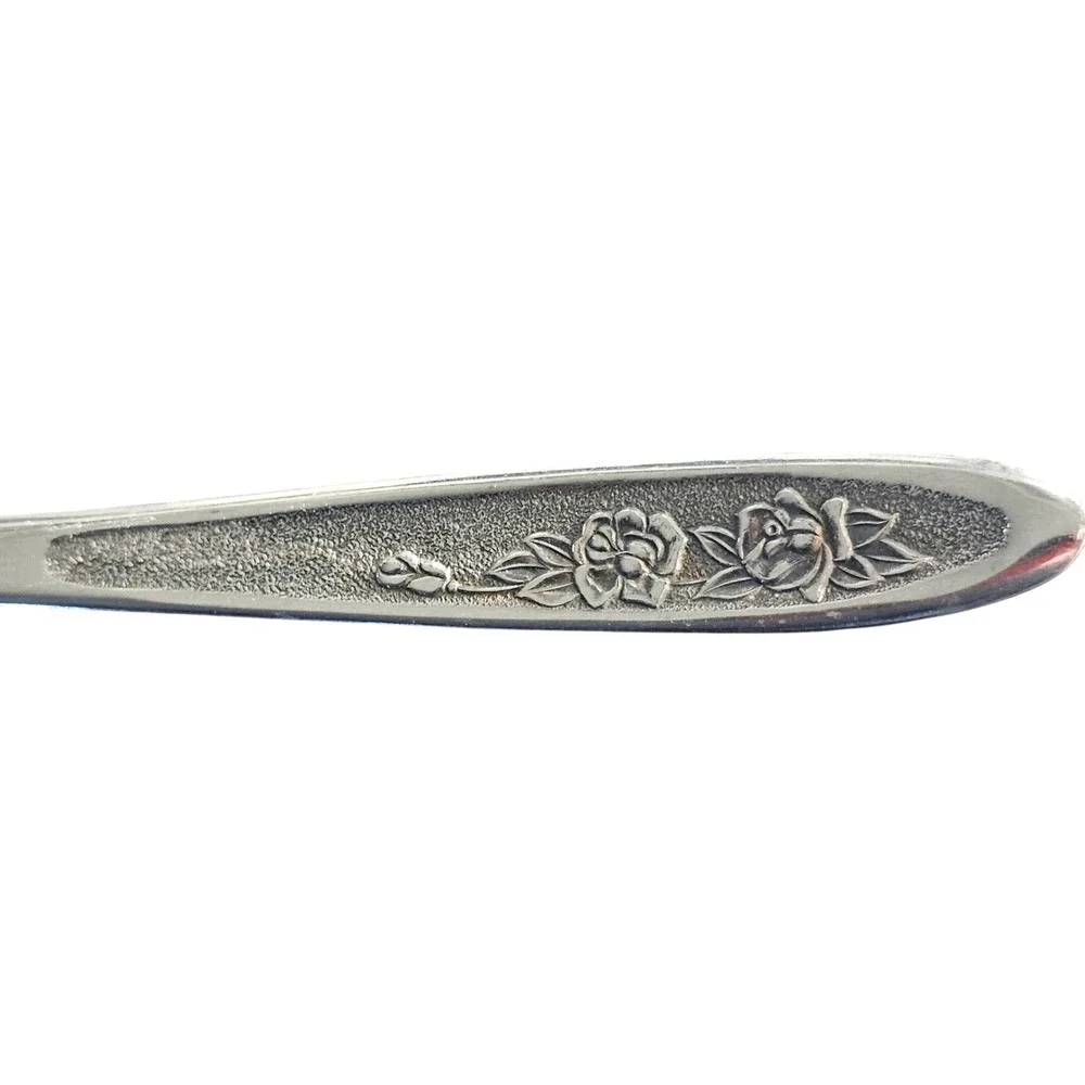 Ekco Eterna Country Garden Stainless‎ Serving Spoon Japan Rose Floral Textured